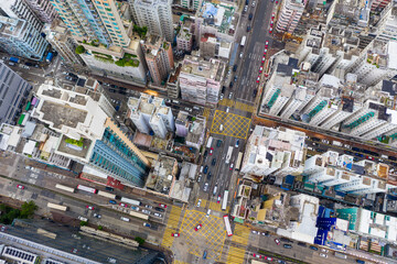 Top view of Hong Kong city