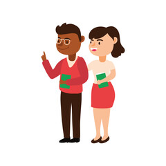 interracial teachers couple workers characters