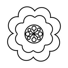 mid autumn pink color flower line style icon