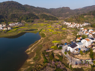 Fototapeta na wymiar Spring aerial photography scenery of Hubei Daye Zhaoshan Forest Park