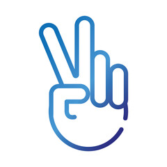Obraz premium hand peace and love sign gradient style icon