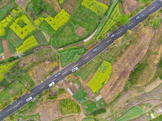 Obraz premium Spring aerial photography scenery of Hubei Daye Zhaoshan Forest Park