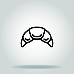 croissant icon or logo in  outline
