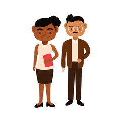 interracial teachers couple workers characters