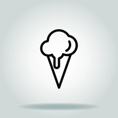 ice cream cone icon or logo in  outline
