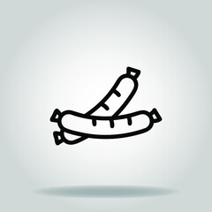 sausage icon or logo in  outline
