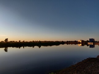 sunset over the river