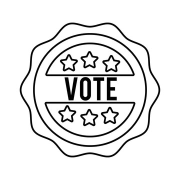 vote word in lace usa elections line style icon