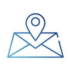 envelope with pin location gradient style icon