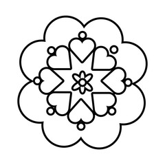 mid autumn blue flower line style icon