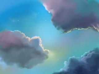 clouds in the colorful sky