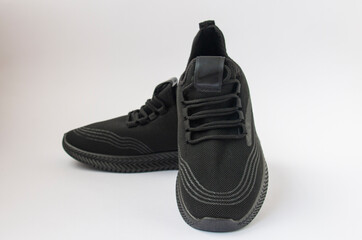 black sports shoes for men for sports, or in everyday wear