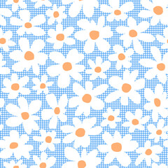 Seamless pattern material of an abstract flower,