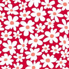 Seamless pattern material of an abstract flower,