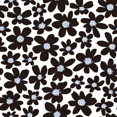 Seamless pattern material of an abstract flower,