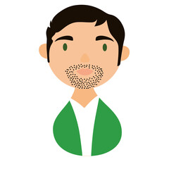 man with beard character national hispanic heritage flat style icon