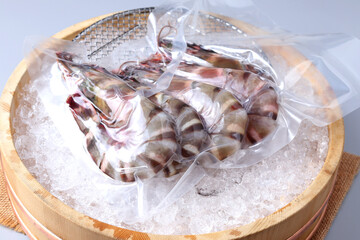 Fresh shrimp isolated on white background