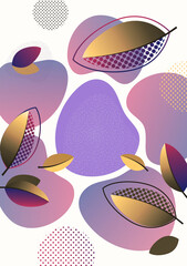 Bright abstract background, fluid gradient shapes, creative leaves. Template for banners, presentations, flyers, posters, wallpapers. Vector