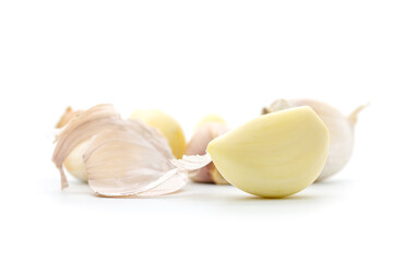 Garlic isolated on white background.