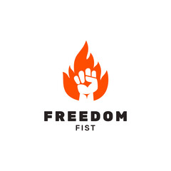 Fist hand punch fire flame logo design inspiration