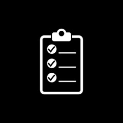 Checklist icon isolated on dark background