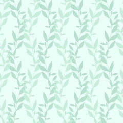 Hand drawn vector leaf seamless pattern. Abstract grunge texture background. Nature organic illustration.