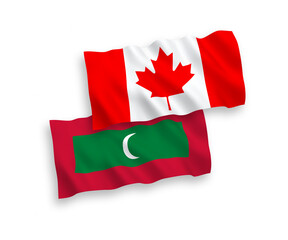 Flags of Canada and Maldives on a white background