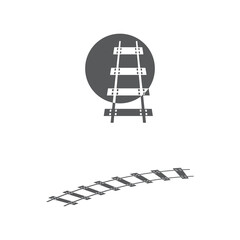 Train tracks vector icon design template illustration