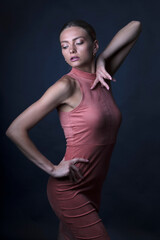 portrait of a young woman, shooting in a photo studio