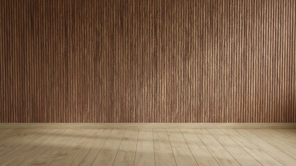 Empty room Wooden studios.3D Rendering.