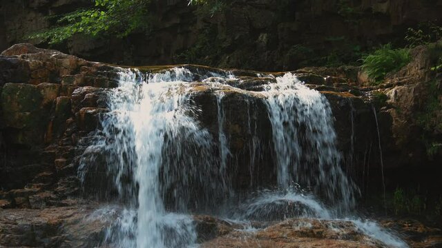 A close up shot of St. Mary's Falls, located in the St. Mary's Wilderness within the George Washington National Forest in Virginia.