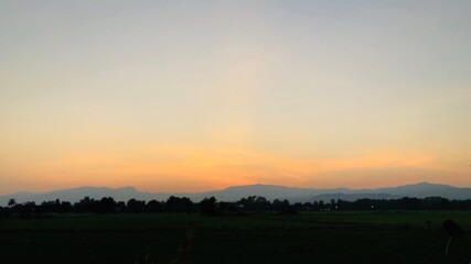 sunset in the mountains