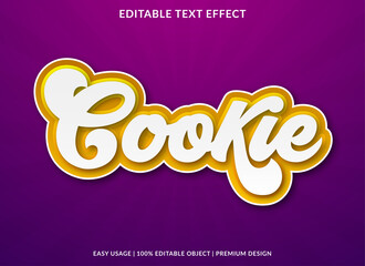 cookie text effect template design with bold font style and retro concept use for brand and food logo