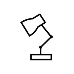 Table lamp black sign icon. Vector illustration eps 10