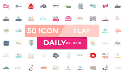 Minimalist Daily icon, symbol templates collection set of vector for social media and planner AI, EPS 10