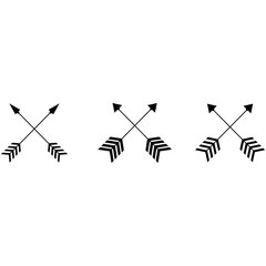 Icon of black arrow sign for bow. Vector illustration eps 10