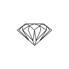 Icon black diamond sign, gem. Vector illustration eps 10