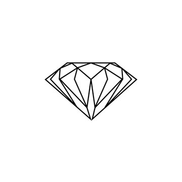 Icon black diamond sign, gem. Vector illustration eps 10