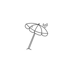 Icon black beach umbrella sign. Vector illustration eps 10