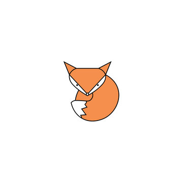 Icon of orange fox. Vector illustration eps 10
