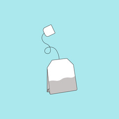 Realistic tea bag icon. Vector illustration eps 10