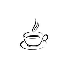 Cup of coffee black sign icon. Vector illustration eps 10