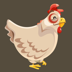 cartoon contourless plump chicken of light color
