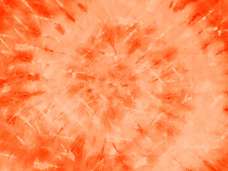 Orange tie dye pattern. Spiral tie-dye texture background.