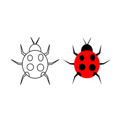 Ladybug black sign icon. Vector illustration eps 10