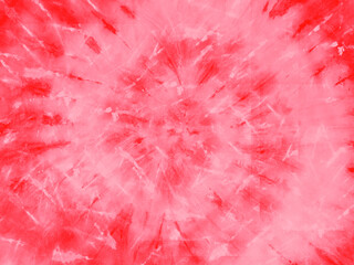 Red tie dye pattern. Spiral tie-dye texture background. - 376178171