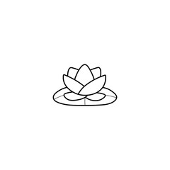Waterlily flower black sign icon. Vector illustration eps 10