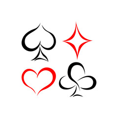 Red and black suits icon. Vector illustration eps 10