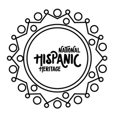 national hispanic heritage lettering in lace line style