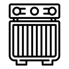 Bake oven icon. Outline bake oven vector icon for web design isolated on white background